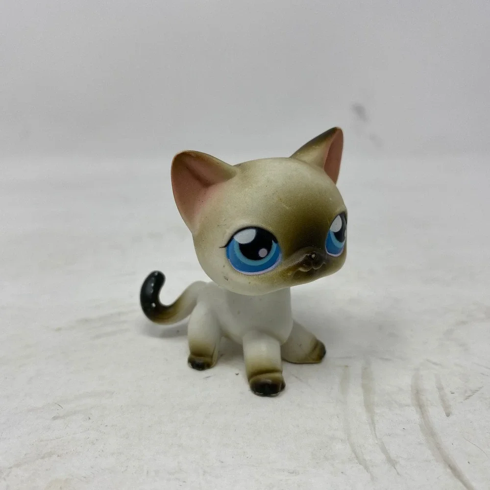 Hasbro‎ Littlest Pet Shop Siamese Cat 5 Vintage 2004 Pink Magnet Blue Eyes LPS